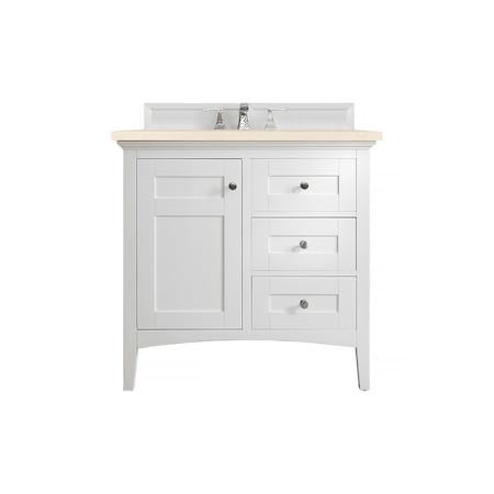 James Martin Vanities Palisades 36in Single Vanity Cabinet, Bright White 527-V36-BW
